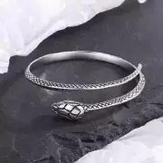 Women Bracelet Retro Snake Punk Elegant Silver Plated Cuff Vintage Bangle 2024