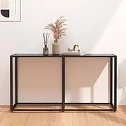 Console Table Black 140x35x75.5cm Tempered Glass Home Accent