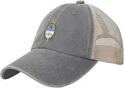 [Generic] National Emblem of Argentina Cowboy Mesh Baseball Cap for Argentinean Man Woman Outdoor Adjustable Denim Hat