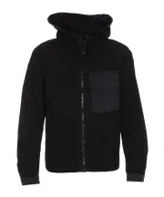 Ten C Mid Layer Zipped Hooded Jacket IT52,IT50,IT48,IT46 Black