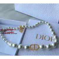 在飛比找蝦皮購物優惠-二手精品 DIOR 項鏈 迪奧 CD 珍珠短鏈 N1116M