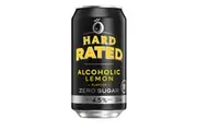 Hard Rated, Original Lemon Flavour, Refreshing Drink, Zero Sugar, 4.5% ABV, 375mL (Case of 24 Cans)