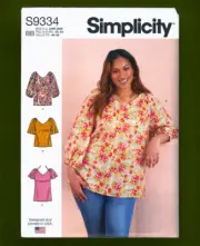 Pullover Tops or Tunics Sewing Pattern-NEW (Plus Sizes 20W-28W) Simplicity 9334