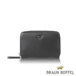 【BRAUN BUFFEL 德國小金牛】台灣總代理 路西奧 拉鍊零錢包-黑色(BF399-161-BK)