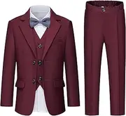[Kidinix] Boys Suits 4 Piece Slim Fit Formal Suit Set Ring Bearer Outfit Dress Clothes