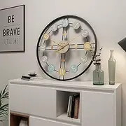 Garden Clock Weatherproof Outdoor, 50 Cm Large Round Ferris Wheel Outdoor Clock Garden Huge Open Face Retro Outdoor Garden Clocks