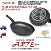 28 cm Kitchen Art Marble Stone Non Stick Coated Frying Pan WITH FREE GLASS LID