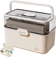 XICEN 3 Layers Foldable Large First Aid Box - Home & Work Medicine Storage Box With Lock, Portable First Aid Kit (Without Medicine) (#2-Large)