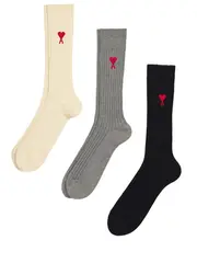 Three Pack Ami De Coeur Socks