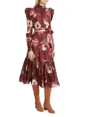 Zimmermann Luminosity Gathered Frill Midi Dress size 1