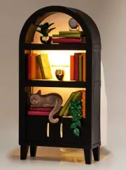 Bath & Body Works Bookcase Nightlight Plug Sleeping Cat Bookshelf NWT