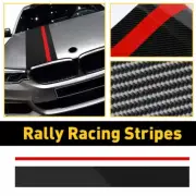 2pcs Car Stripes Racing Rally Front Hood Carbon 5D Fiber Decal Wrap Sticker (for: Fiat)