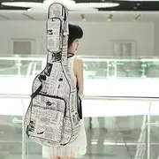 [Generic] 600D Water- Ox Cloth Newspaper Style Stitched Padded Straps Gig Bag Guitar Carrying Case for 40Inchs Acoustic Classic Folk Guitar Multicolor304 40 in
