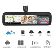 360 Panoramic 4G Car 4channel DashCam Rearview Mirror Android 8.1 Video Recorder