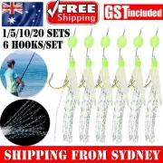 Sabiki Live Bait Jigs Size 8# Yellow Tail Slimies Bait Jigs 6 Hook Fishing Lures