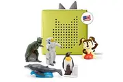 Toniebox Audio Player Starter Set with National Geographic Astronaut, Dinosaur, Whale, Penguin, and Playtime Puppy - Listen, Learn, and Play with One Huggable Little Box - Green