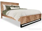 South Wharf Herringbone Queen Bed w BLACK FOOT END