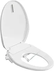 Rivix Electric Bidet Toilet Seat Elongated Slow Close Heated Toilet Seat with Bidet Warm Water Smart Self Dual Cleaning Nozzle Night Light E300