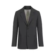 [Golden Goose] Golden Goose-Anthracite Melange Grey Virgin Wool Decontructed Jacket-Uomo 50 IT