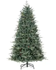 Sterling Tree Company 7.5 Foot Natural Cut Blue Spruce With 2931 Tips And 500 Warm White Led Lights
