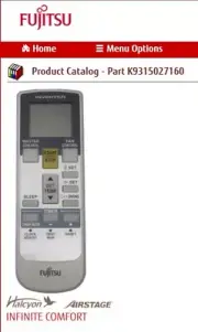 FUJITSU K9315027160 aka 9315027160 REMOTE CONTROL 30CLX/36CLX AR-RY16