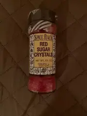 Spice Rack Red Sugar Crystals Glass Jar