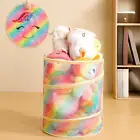 Soft Toy Storage Basket with Lid Mesh Laundry Basket for Playroom Home Decor