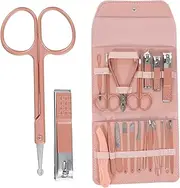 Beatifufu Complete Manicure Set 19pc Nail Care Tools Precision Nail Cutter Tweezers Trimmer Ear Stainless Steel Ideal for All Ages