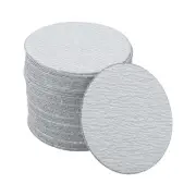 Sandpaper Round Flocking 2.95"x2.95" P150 50 Pcs Gray Hook & Loop Sanding Sheets