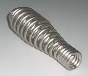 Wood Stove Spring Door Handle, nickel silver chrome finish, wire coil gas pellet