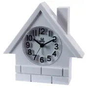 Alarm Clock Decorative Hut Shape Bedside Non-ticking Alarm Clock Compact