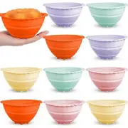 5-Inch Silicone Mini Banneton Bread Proofing Baskets - Set of 10 (Multicolor)