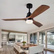 52 Inch Ceiling Fans with Lights and Remote Control, Dimmable LED Light, Indo...