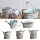 Metal Tin Bucket Storage Bucket Rust Prevention for Desktop Garden Ornaments