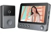2.4G Wireless Video Intercom Doorbell, 4.3 Inch IPS Screen Audio Video Doorbell Camera Two Way Voice Door Bell Intercom System Night Vision for Villa House Office Apartment
