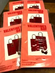 6 Valentine's Day Gift Tag Kit (4 tags, 4 small clothes pins each)