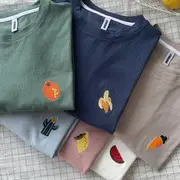 Short-Sleeve Embroidered Motif T-Shirt (Various Designs) Light Blue (random motif) - 2XL