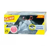 New Glad Forceflex Gffgb25 Garbage Bags Drawstring 75L - Black Carton (6 X 25Pk)