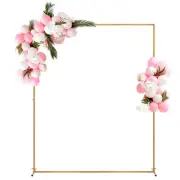 Metal Wedding Arch 6.6 Feet x 4.9 Feet Square Arch Backdrop Champagne Gold Tone
