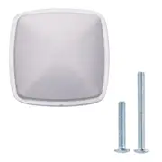 AMAZON BASICS 1.2 Inch Diameter Traditional Square Cabinet Knob, Satin Nickel