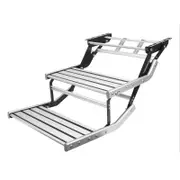 Gear360 2-Step Caravan Folding Step Ladder - Pull-Out Aluminum RV Campers 200kg