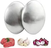 2 x Odour-Neutralising Brushed Stainless Steel Soap for Eliminating Odour Onions, Fish Garlic, Strong Odours from Hands, Kitchen Aid