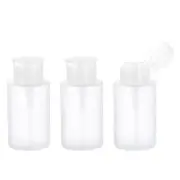 3 Pcs Nail Polish Remover Bottle 6.8OZ/200ML Alcohol Push Pumping Dispenser