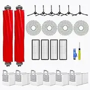 24PCS Vacuum Accessories Kit for Roborock Q Revo Robot Cleaner Replacement Parts, Main Roller Brush, Hepa Filters, Mop Pads, Side Brush, Dust Bags, Cleaning Brush (for Q Revo)