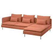 SÖDERHAMN 4-seat sofa with chaise longue, and open end Kelinge/rust