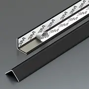 Black Corner Guards for Walls, Metal Aluminum Wall Corner Protector Self Adhesive, Living Room Bedroom Bathroom Doorway Decor 90-Degree Angle Edge Trim Strip(W 40mm(1.6 in),L 130cm/51)