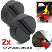 2 Pcs Jack Rubber Pad Disk Jacking Stands Slotted Rail Adapter For VW Skoda Audi