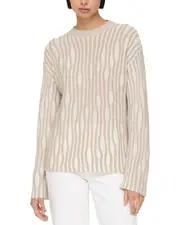Lafayette 148 New York Textured Stitch Drop Shoulder Cashmere & Silk-Blend Top