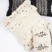 Linen Connections Monochrome Cushion Cover Multi colour Weave 'Shaggy' Beni Ourain Style Cushion Cover - Berber Style Cushion Cover - 004