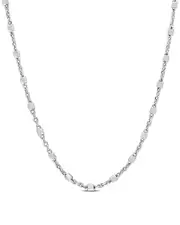Italian Silver Beaded Chain Necklace